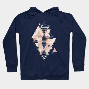 Blush Pink and Navy Geometric Hoodie